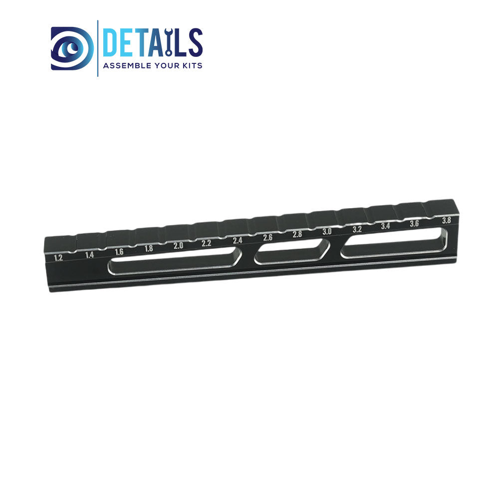 RC Car Tool 10mm Ride Height Droop Gauge Adjuster Ruler Measuring for RC On-Road Drift 1.2~3.8 7pcs