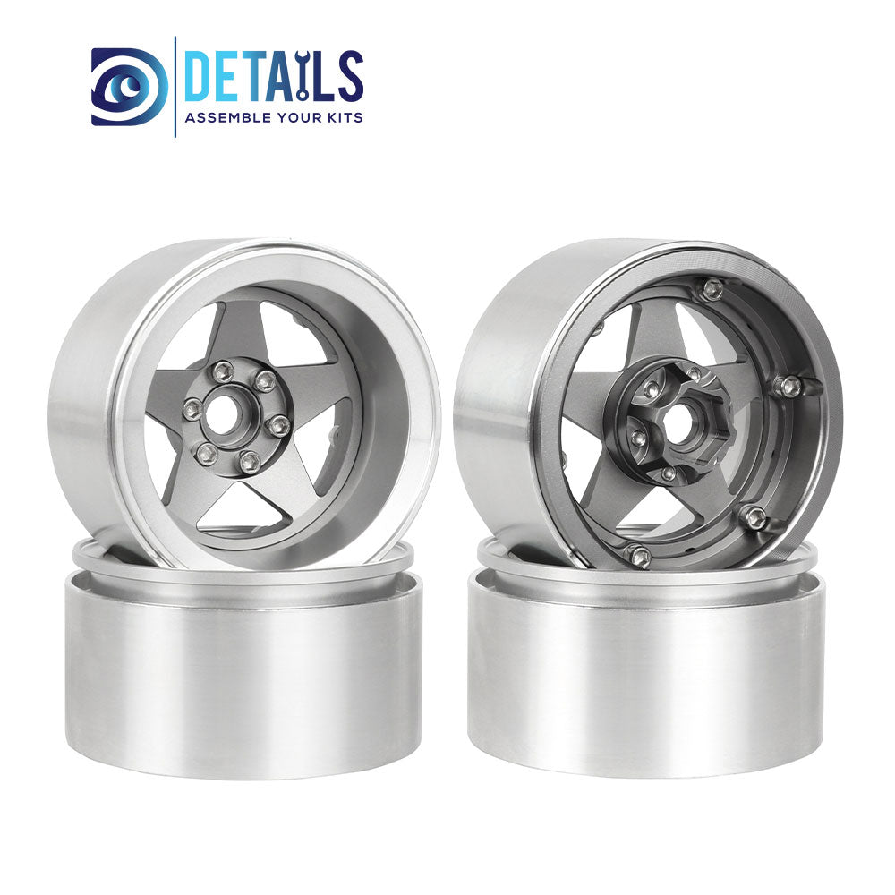 Hobby Details Offset -10mm Aluminum 2.2" Wheel Rim for 1/10 RC Crawler SCX10 Pro TRX4 VS4-10 Gen8 TRX6 CAPRA 4pcs/set A:Black B:Silver C:Titanium D:Copper