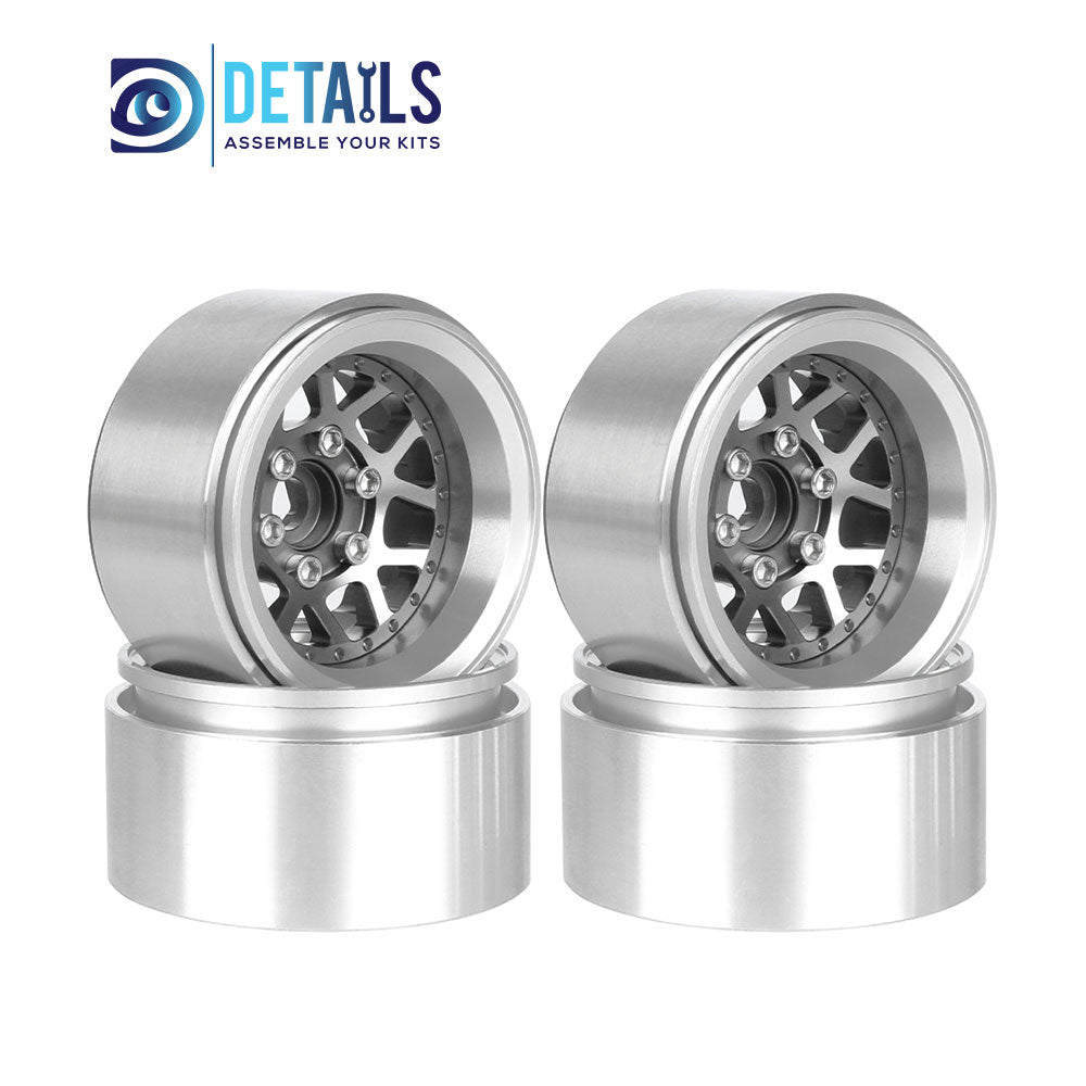 Hobby Details Offset -10mm Aluminum 1.9" Wheel Rim for 1/10 RC Crawler SCX10 Pro TRX4 VS4-10 Gen8 TRX6 CAPRA 4pcs/set A:Black B:Silver C:Titanium D:Copper
