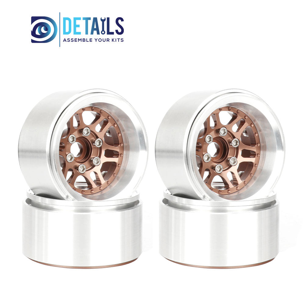 Offset -10mm Aluminum 1.9" Beadlock Wheel Rim for 1/10 RC Crawler SCX10 Pro TRX4 VS4-10 Gen8 TRX6 CAPRA 4pcs/set B