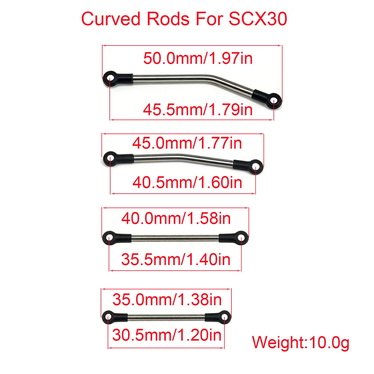 Hobbydetails SCX30 stainless steel ball links Full Set