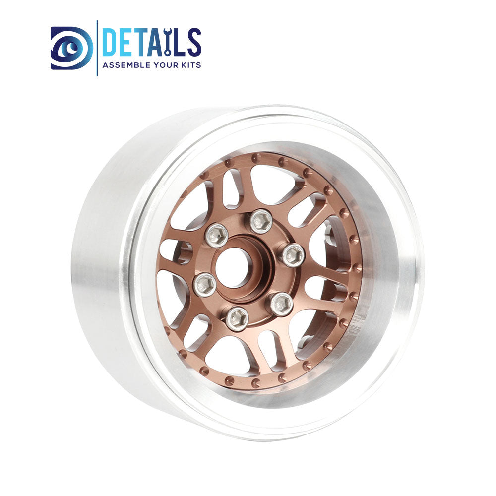Offset -10mm Aluminum 1.9" Beadlock Wheel Rim for 1/10 RC Crawler SCX10 Pro TRX4 VS4-10 Gen8 TRX6 CAPRA 4pcs/set B