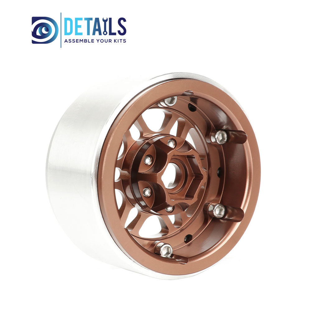 Offset -10mm Aluminum 1.9" Beadlock Wheel Rim for 1/10 RC Crawler SCX10 Pro TRX4 VS4-10 Gen8 TRX6 CAPRA 4pcs/set B