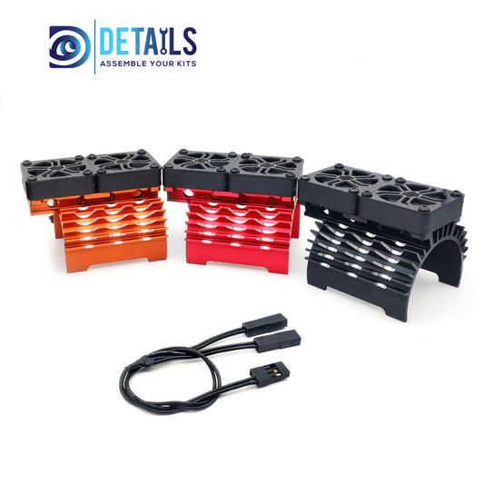 Hobby Details 55/56/58mm RC Car Twins Motor Cooling Fan with Heatsink 16000RPM