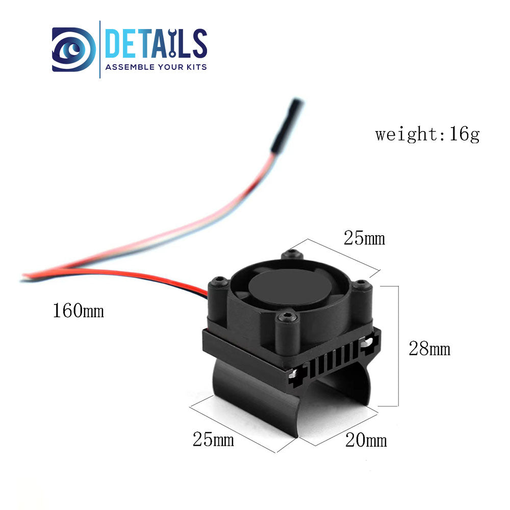Alu Motor Cooling Fan with Heatsink for Traxxas 4M Car 25*25mm