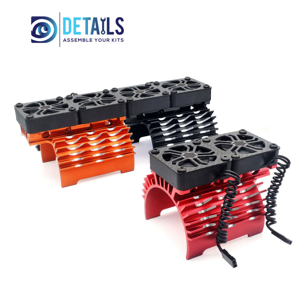 Hobby Details 55/56/58mm RC Car Twins Motor Cooling Fan with Heatsink 16000RPM
