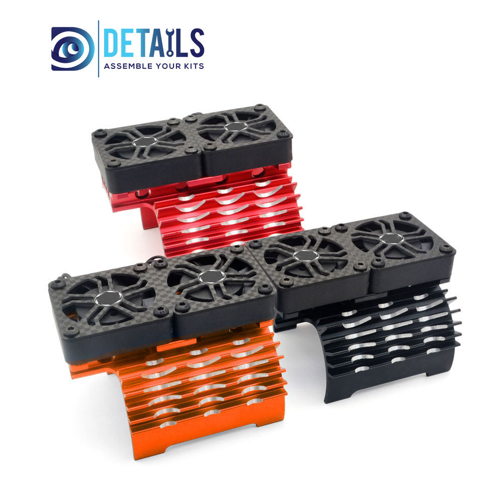 Hobby Details 55/56/58mm RC Car Twins Motor Cooling Fan with Heatsink 16000RPM