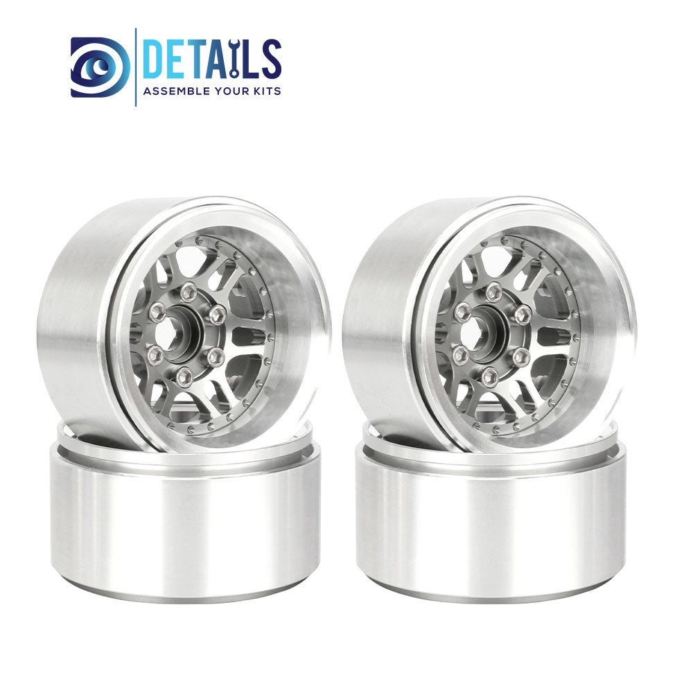 Offset -10mm Aluminum 1.9" Beadlock Wheel Rim for 1/10 RC Crawler SCX10 Pro TRX4 VS4-10 Gen8 TRX6 CAPRA 4pcs/set B