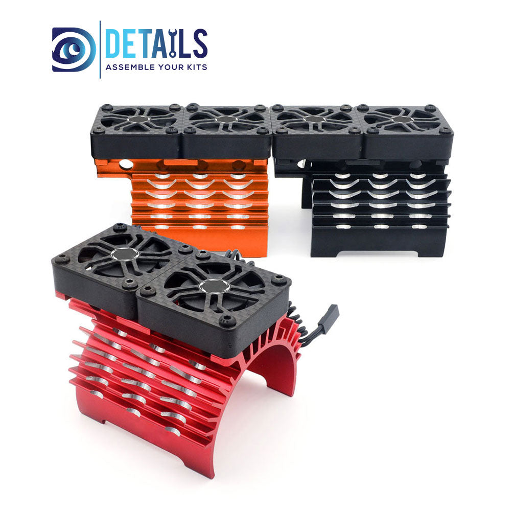Hobby Details 55/56/58mm RC Car Twins Motor Cooling Fan with Heatsink 16000RPM