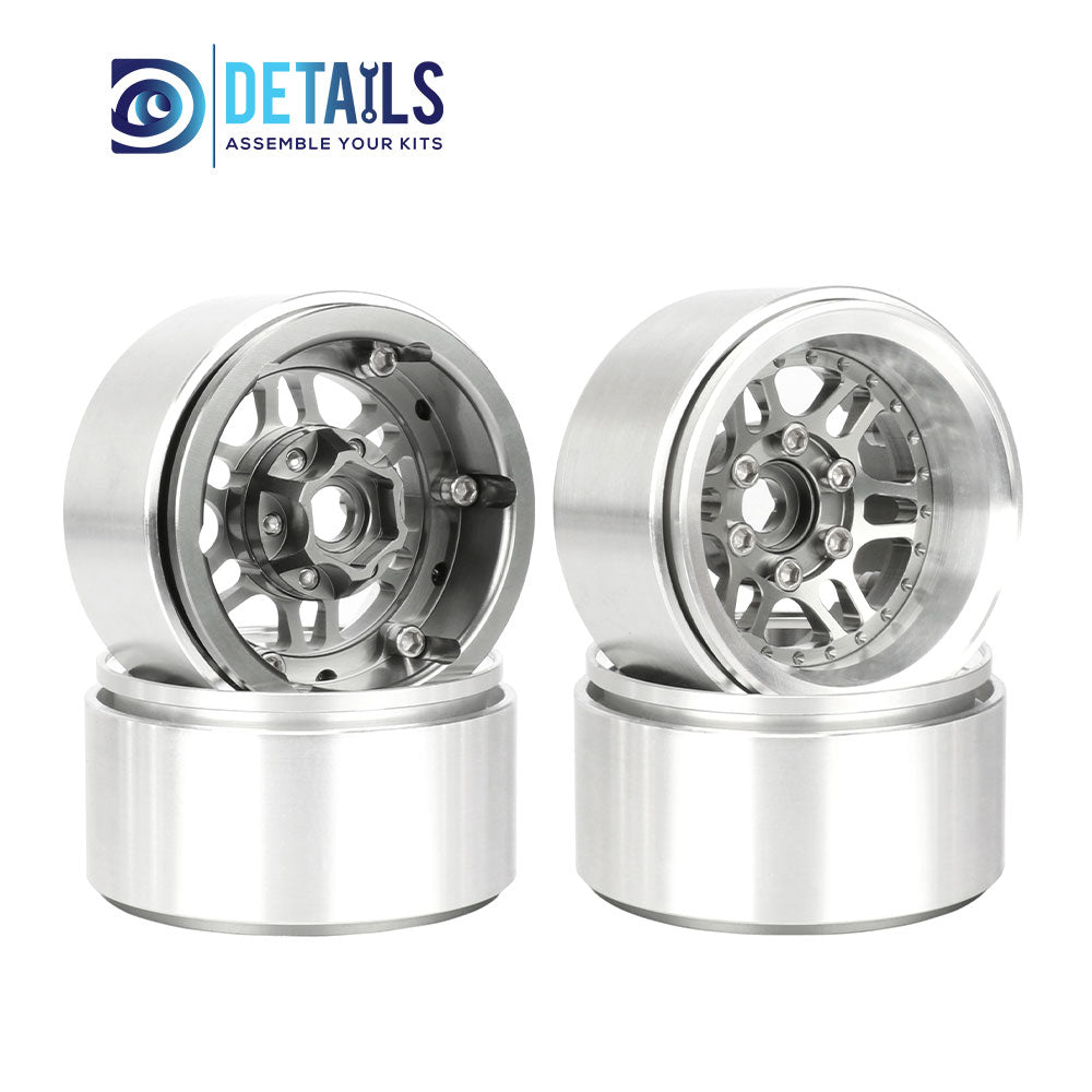 Offset -10mm Aluminum 1.9" Beadlock Wheel Rim for 1/10 RC Crawler SCX10 Pro TRX4 VS4-10 Gen8 TRX6 CAPRA 4pcs/set B