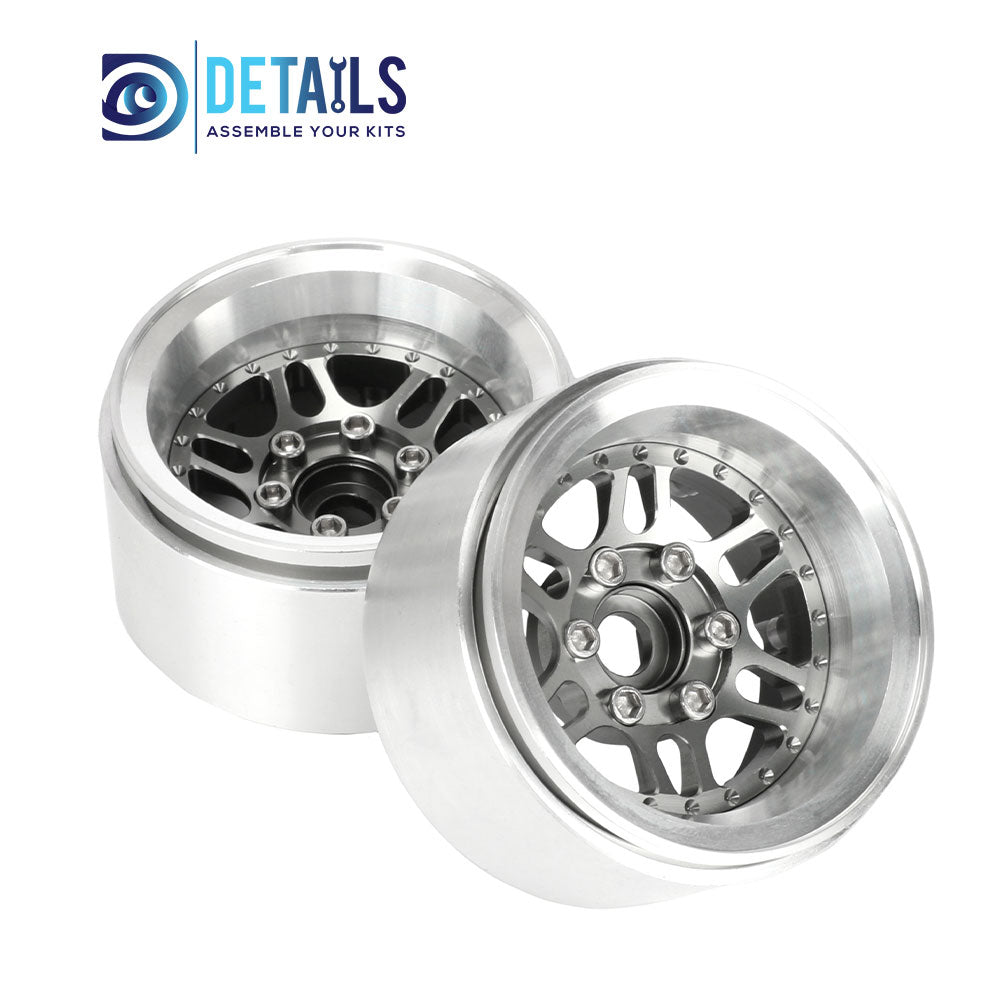 Offset -10mm Aluminum 1.9" Beadlock Wheel Rim for 1/10 RC Crawler SCX10 Pro TRX4 VS4-10 Gen8 TRX6 CAPRA 4pcs/set B