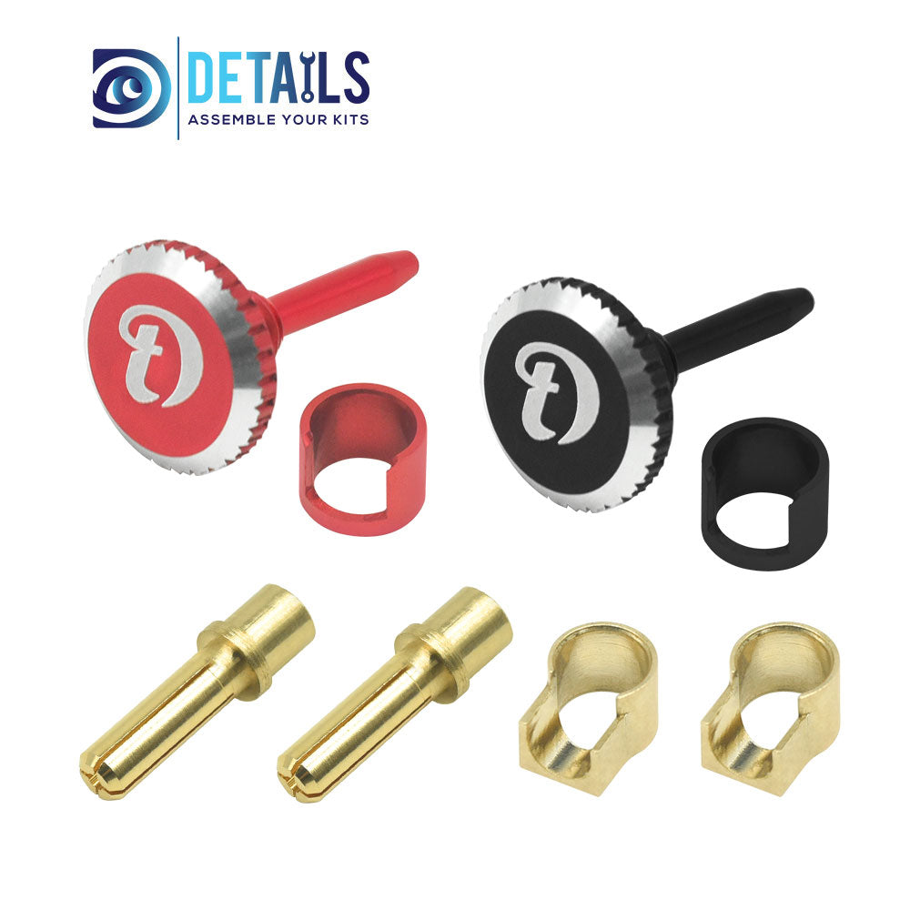 Lockdown Heatsink Bullet Plug Grips with 4mm Bullets (Black/Red)