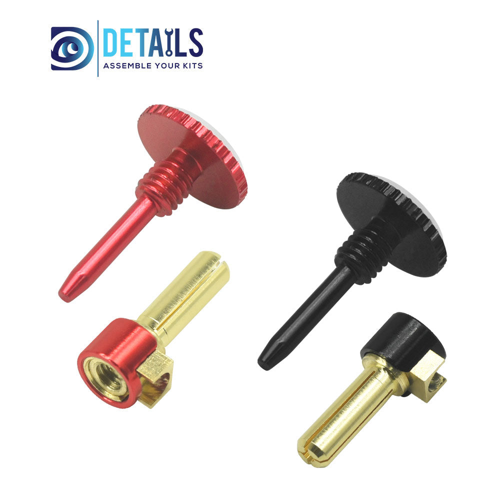 Lockdown Heatsink Bullet Plug Grips with 4mm Bullets (Black/Red)