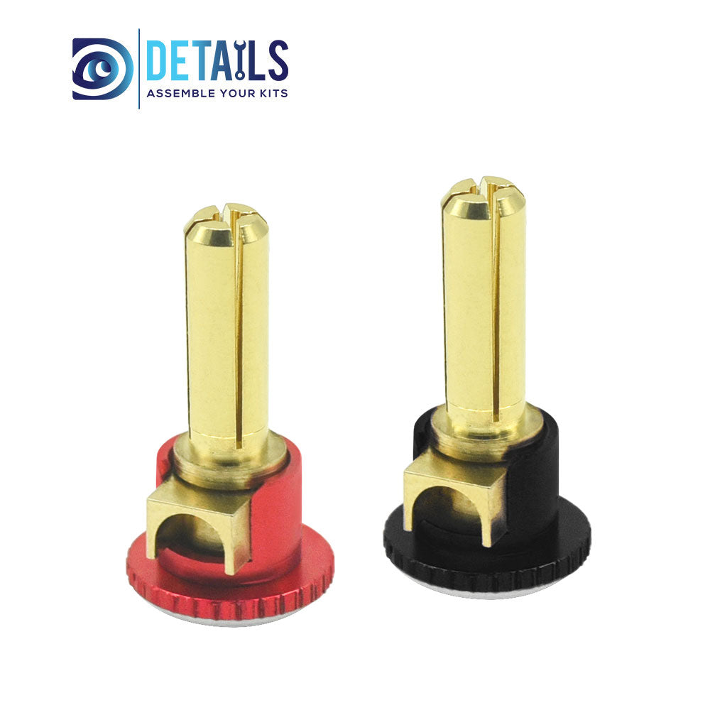 Lockdown Heatsink Bullet Plug Grips with 4mm Bullets (Black/Red)