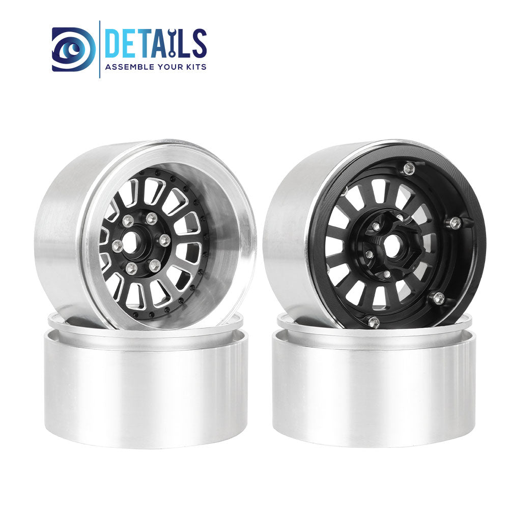 Hobby Details Offset -10mm Aluminum 2.2" Wheel Rim for 1/10 RC Crawler SCX10 Pro TRX4 VS4-10 Gen8 TRX6 CAPRA 4pcs/set A:Black B:Silver C:Titanium D:Copper
