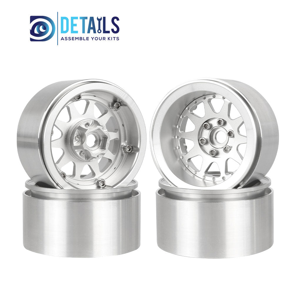 Hobby Details Offset -10mm Aluminum 2.2" Wheel Rim for 1/10 RC Crawler SCX10 Pro TRX4 VS4-10 Gen8 TRX6 CAPRA 4pcs/set A:Black B:Silver C:Titanium D:Copper
