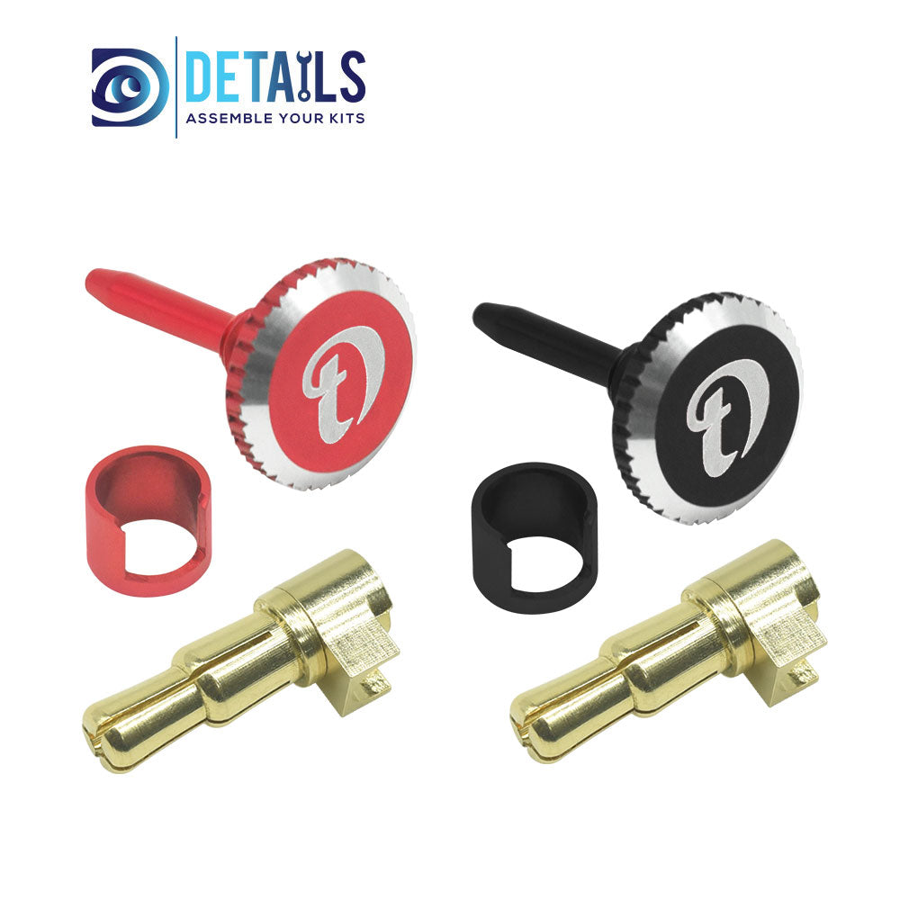 Lockdown Heatsink Bullet Plug Grips with 4to5mm Bullets (Black/Red)