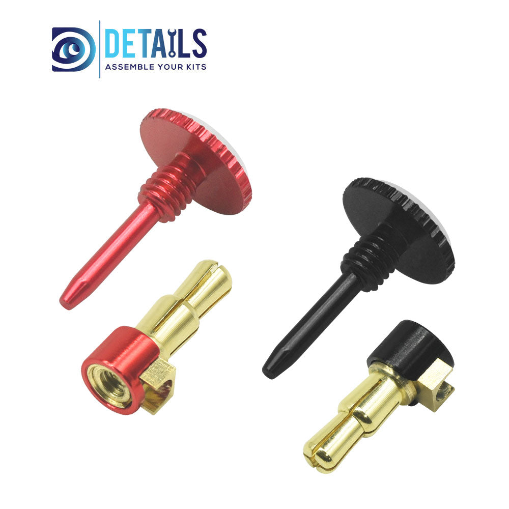 Lockdown Heatsink Bullet Plug Grips with 4to5mm Bullets (Black/Red)