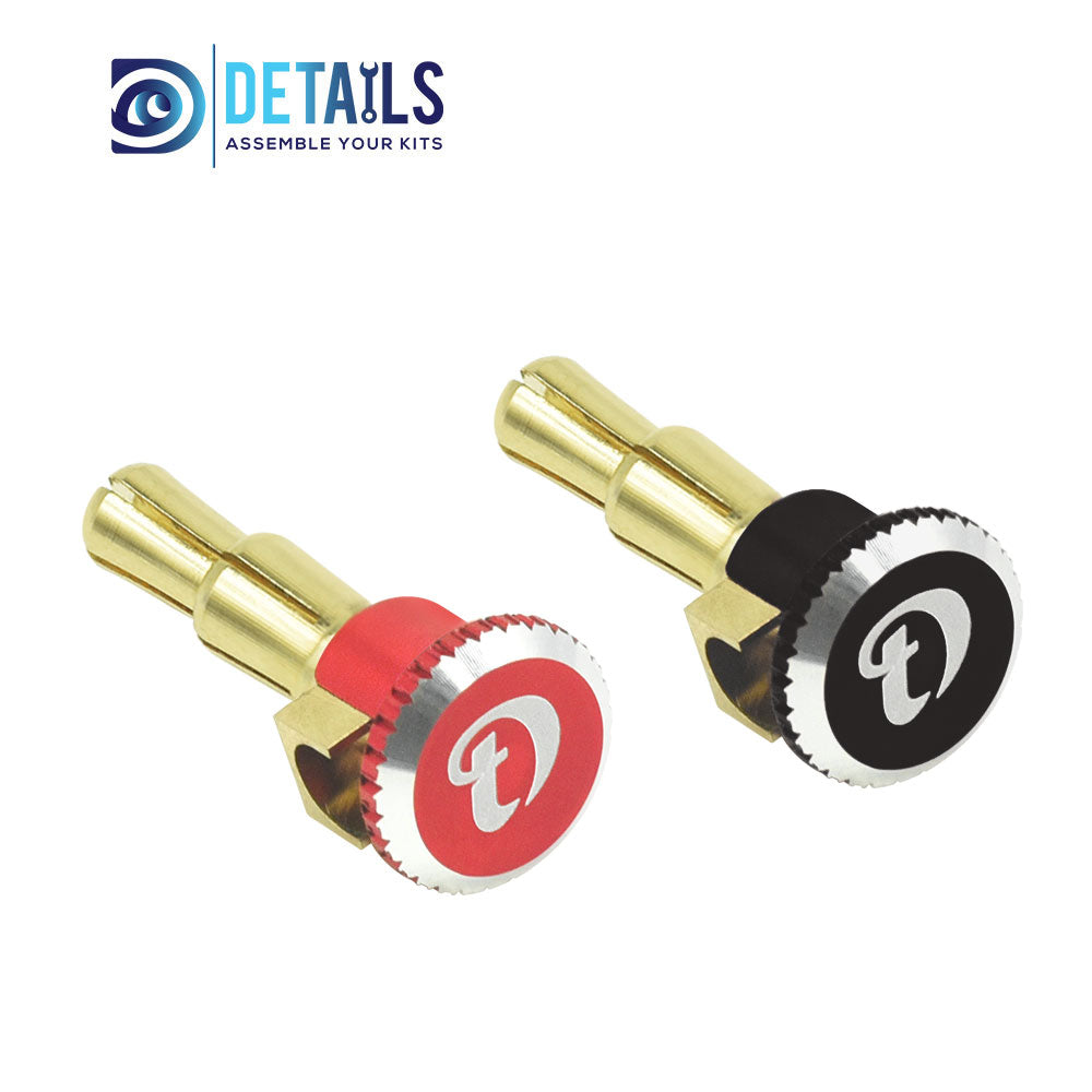 Lockdown Heatsink Bullet Plug Grips with 4to5mm Bullets (Black/Red)