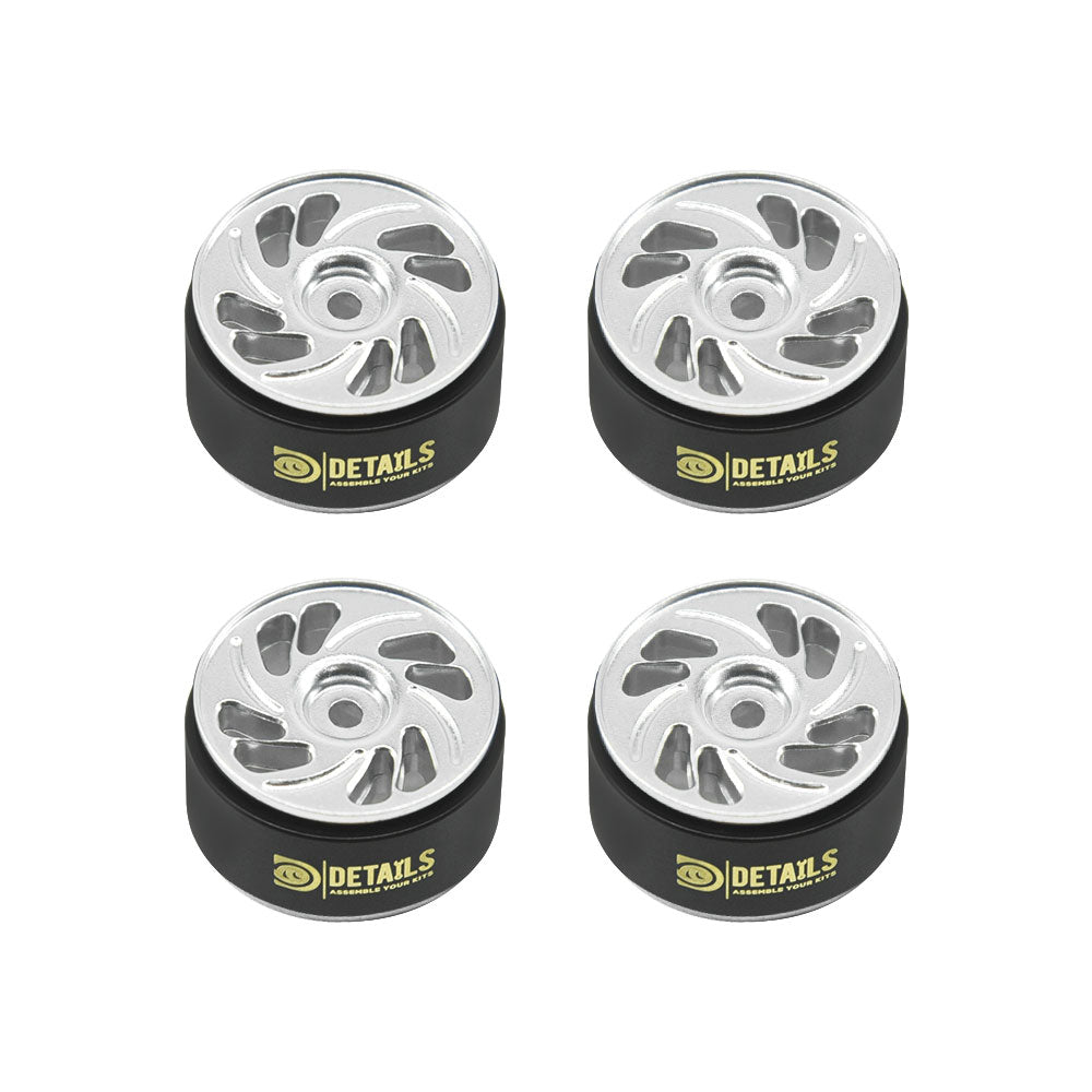 Hobbydetails Aluminum 0.7" Beadlock Wheel, Brass Outside Ring for SCX30 Cars 4pcs/set