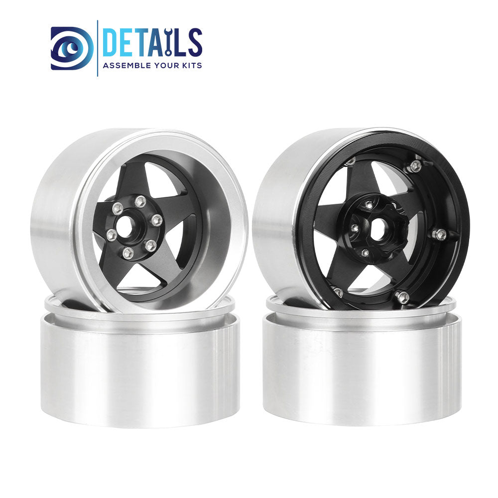 Hobby Details Offset -10mm Aluminum 2.2" Wheel Rim for 1/10 RC Crawler SCX10 Pro TRX4 VS4-10 Gen8 TRX6 CAPRA 4pcs/set A:Black B:Silver C:Titanium D:Copper