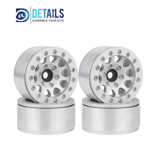 DTCW03018 1.55" Aluminum CNC BeadLock Wheels 4pcs/set 46x23mm Silver