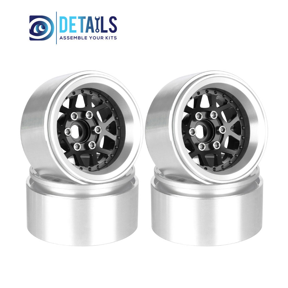 Hobby Details Offset -10mm Aluminum 1.9" Wheel Rim for 1/10 RC Crawler SCX10 Pro TRX4 VS4-10 Gen8 TRX6 CAPRA 4pcs/set A:Black B:Silver C:Titanium D:Copper