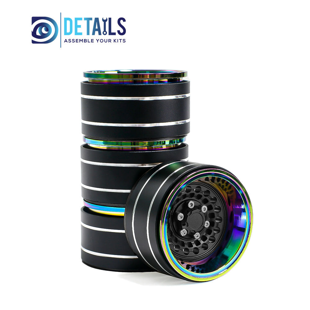 Hobby Details 1.9" Aluminum Crawler Wheels Dazzling colour 4pcs/set A:Copper B:Titanium C:Black