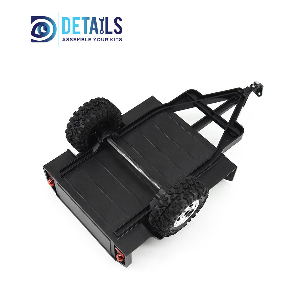Hobby Details Plastic Mini Trailer for 1/18 1/24cars 124x78x30mm, total length 230mm Black