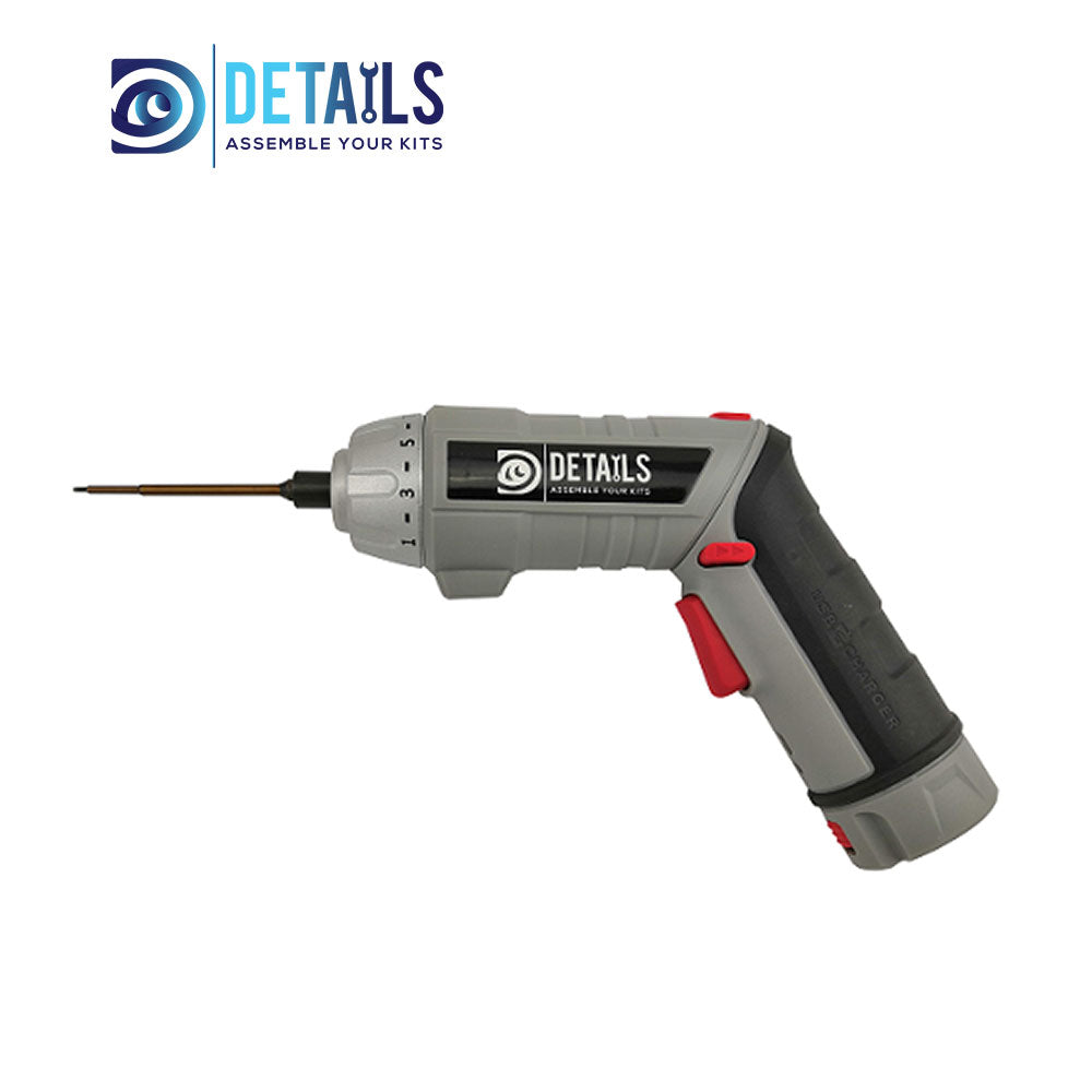 Power1 Electric Mini Screwdriver with Titanium Tips 1set 3.6v, 1300mAh, 180rpm, 3.5Nm, Chuck 6.35mm Hex, 400g weight, 18650 Battery Hex1.5/2.0/ 2.5/3.0mm/ 1set