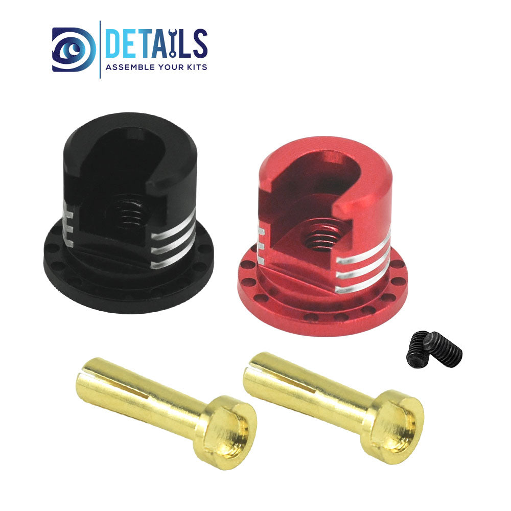 Heatsink Bullet Plug Grips with 4mm Bullets (Black/Red)