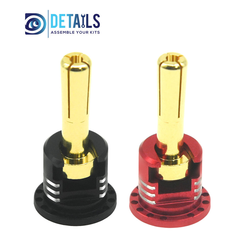 Heatsink Bullet Plug Grips with 4mm Bullets (Black/Red)