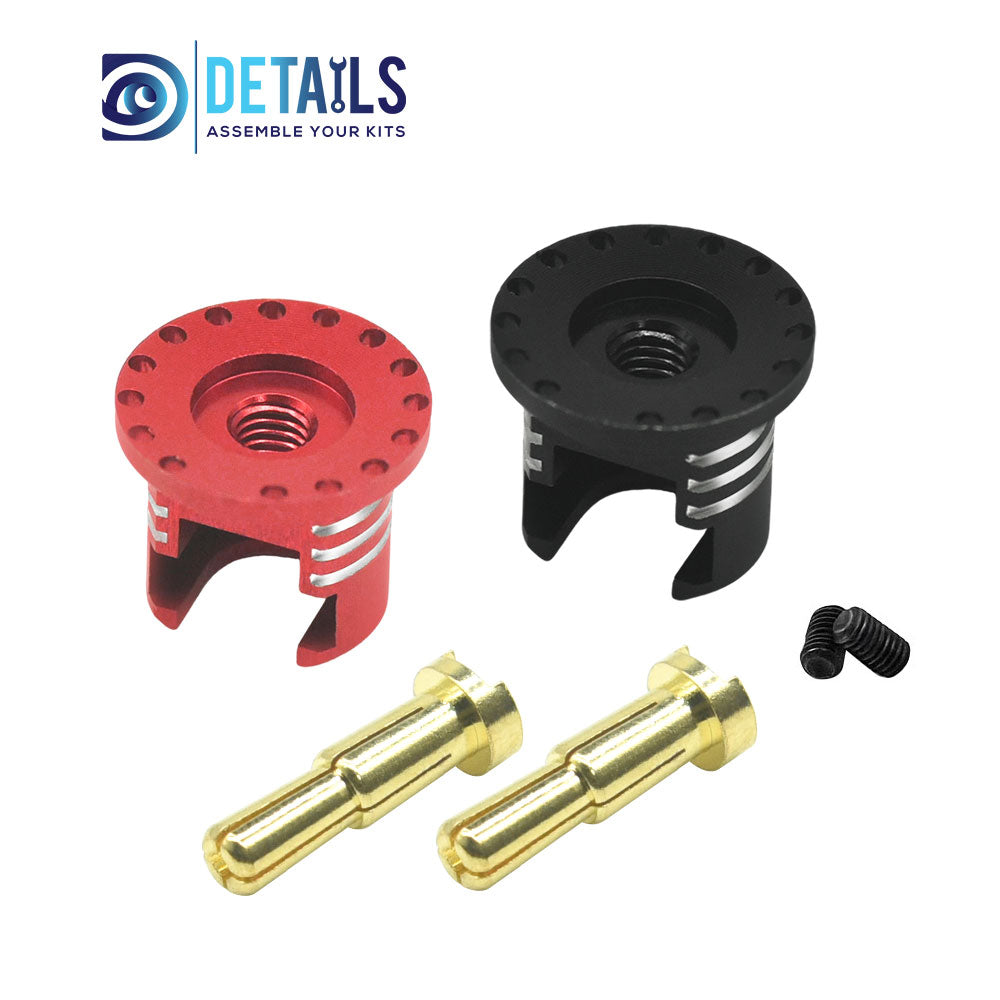 Heatsink Bullet Plug Grips with 4to5mm Bullets (Black/Red)