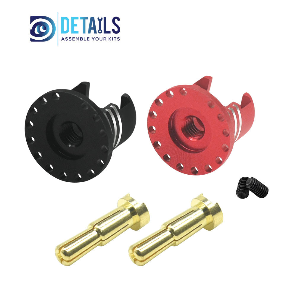 Heatsink Bullet Plug Grips with 4to5mm Bullets (Black/Red)