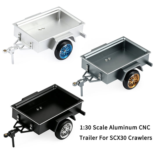 Hobbydetails Aluminum Trailer For 1:30 SCX30 Crawler Cars