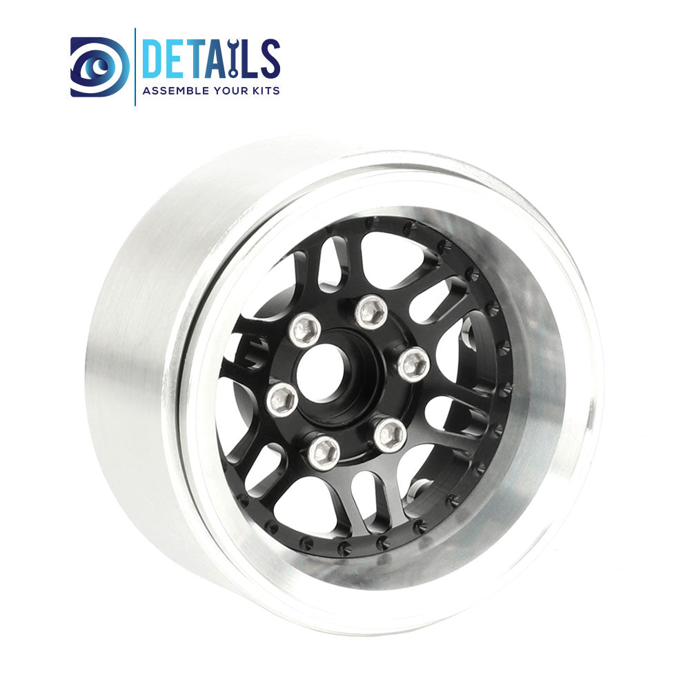 Offset -10mm Aluminum 1.9" Beadlock Wheel Rim for 1/10 RC Crawler SCX10 Pro TRX4 VS4-10 Gen8 TRX6 CAPRA 4pcs/set B