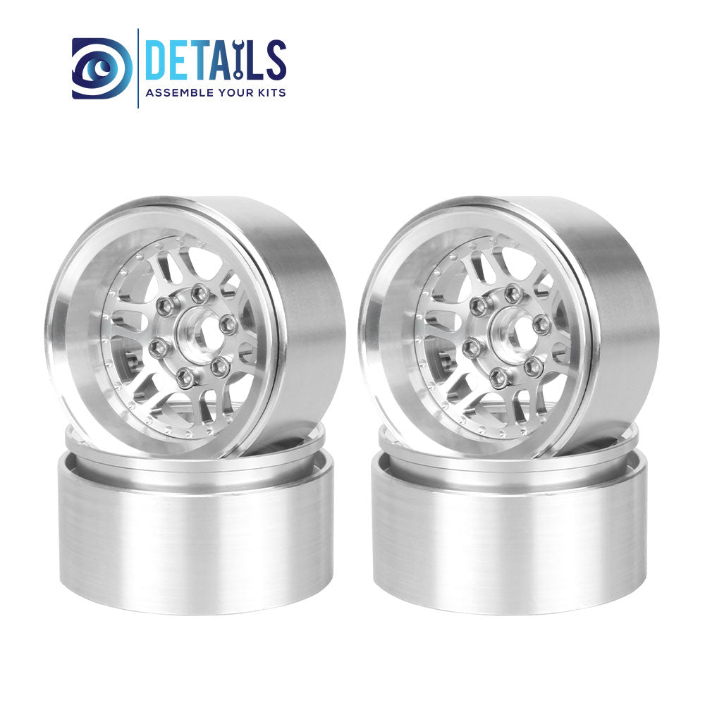 Offset -10mm Aluminum 1.9" Beadlock Wheel Rim for 1/10 RC Crawler SCX10 Pro TRX4 VS4-10 Gen8 TRX6 CAPRA 4pcs/set B