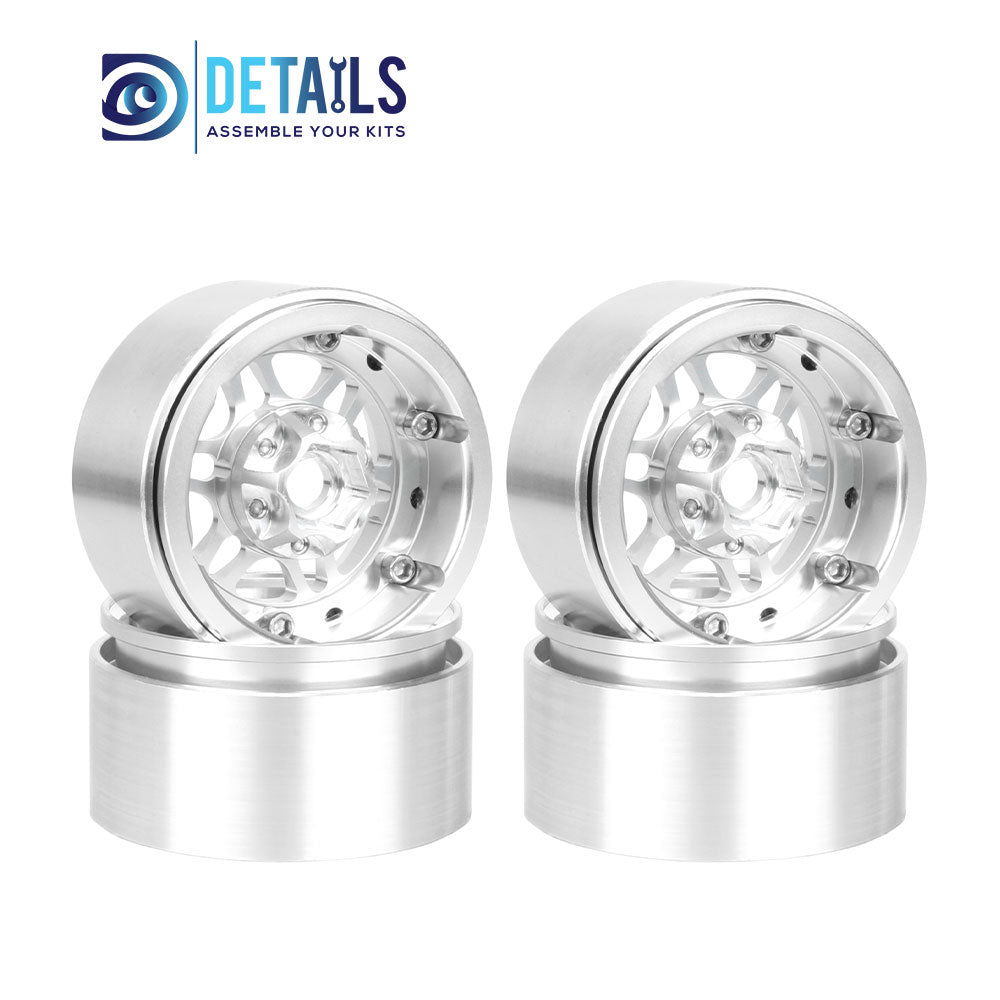 Offset -10mm Aluminum 1.9" Beadlock Wheel Rim for 1/10 RC Crawler SCX10 Pro TRX4 VS4-10 Gen8 TRX6 CAPRA 4pcs/set B