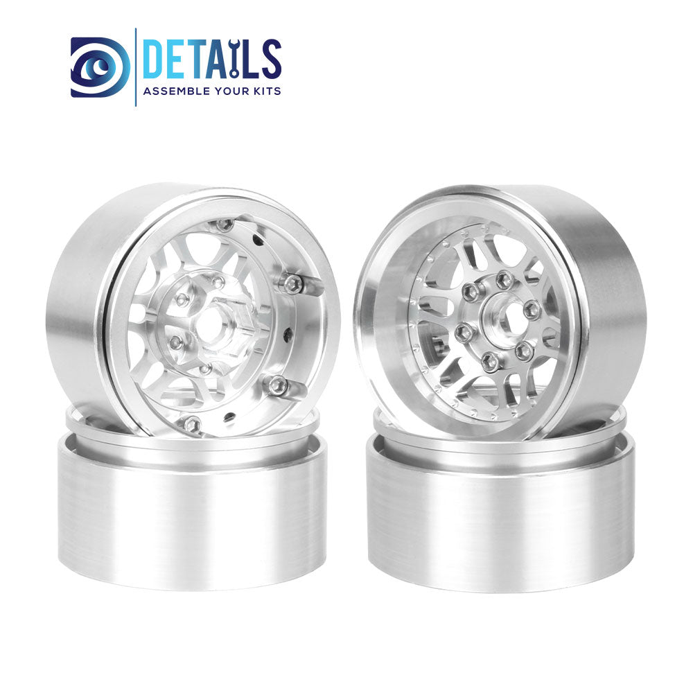 Offset -10mm Aluminum 1.9" Beadlock Wheel Rim for 1/10 RC Crawler SCX10 Pro TRX4 VS4-10 Gen8 TRX6 CAPRA 4pcs/set B