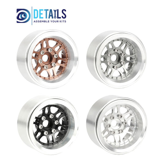 Offset -10mm Aluminum 1.9" Beadlock Wheel Rim for 1/10 RC Crawler SCX10 Pro TRX4 VS4-10 Gen8 TRX6 CAPRA 4pcs/set B