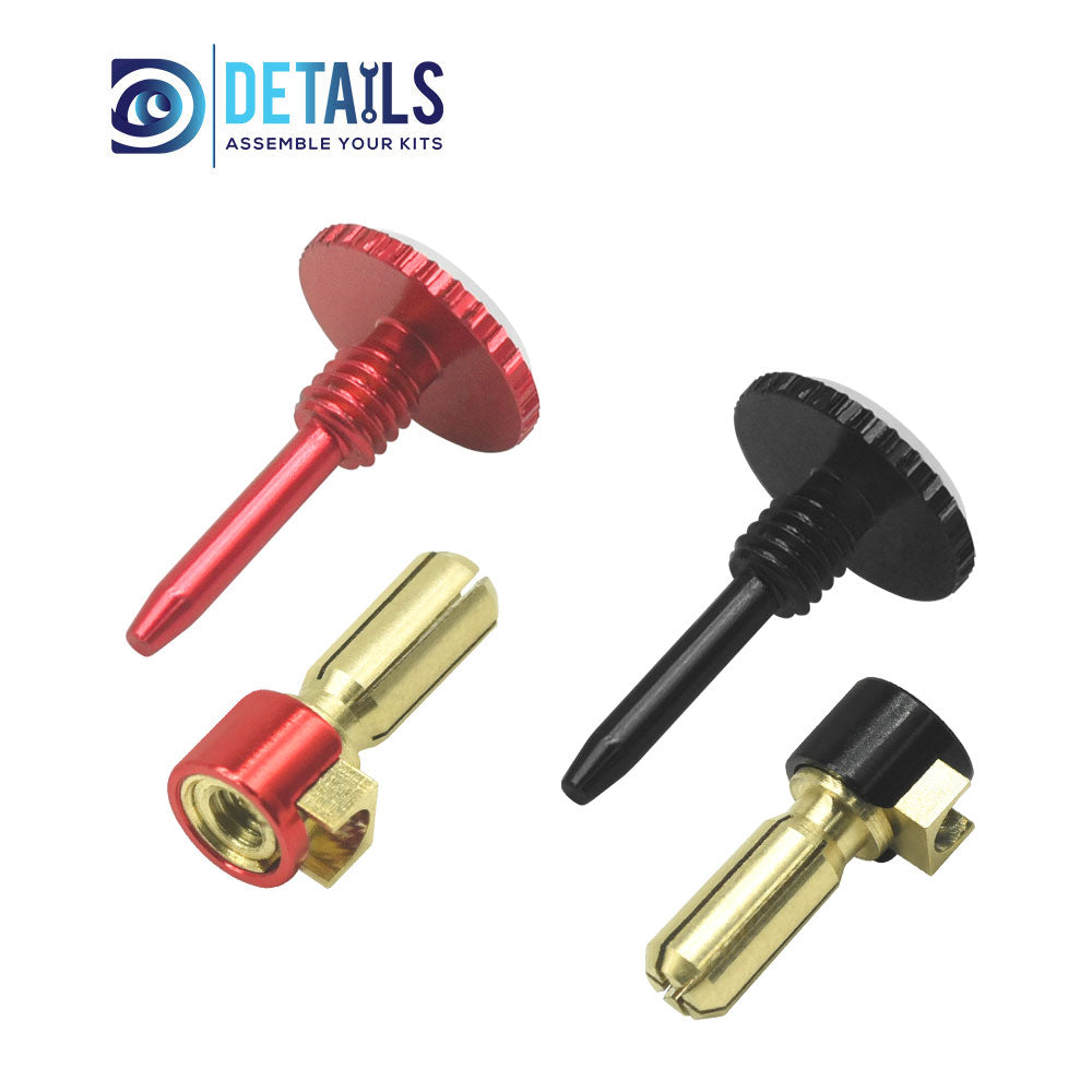 Lockdown Heatsink Bullet Plug Grips with 5mm Bullets (Black/Red)