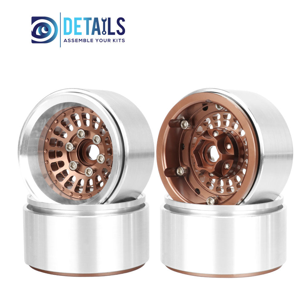 Offset -10mm Aluminum 1.9" Beadlock Wheel Rim for 1/10 RC Crawler SCX10 Pro TRX4 VS4-10 Gen8 TRX6 CAPRA 4pcs/set C