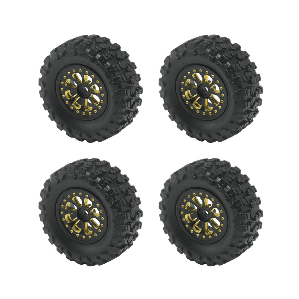 Hobby Details Brass 0.7" Wheel Offset Wheel and 0.7‘’ Wheel Tire with Foam for SCX30 Cars Upgrade Parts 4pcs/Set
