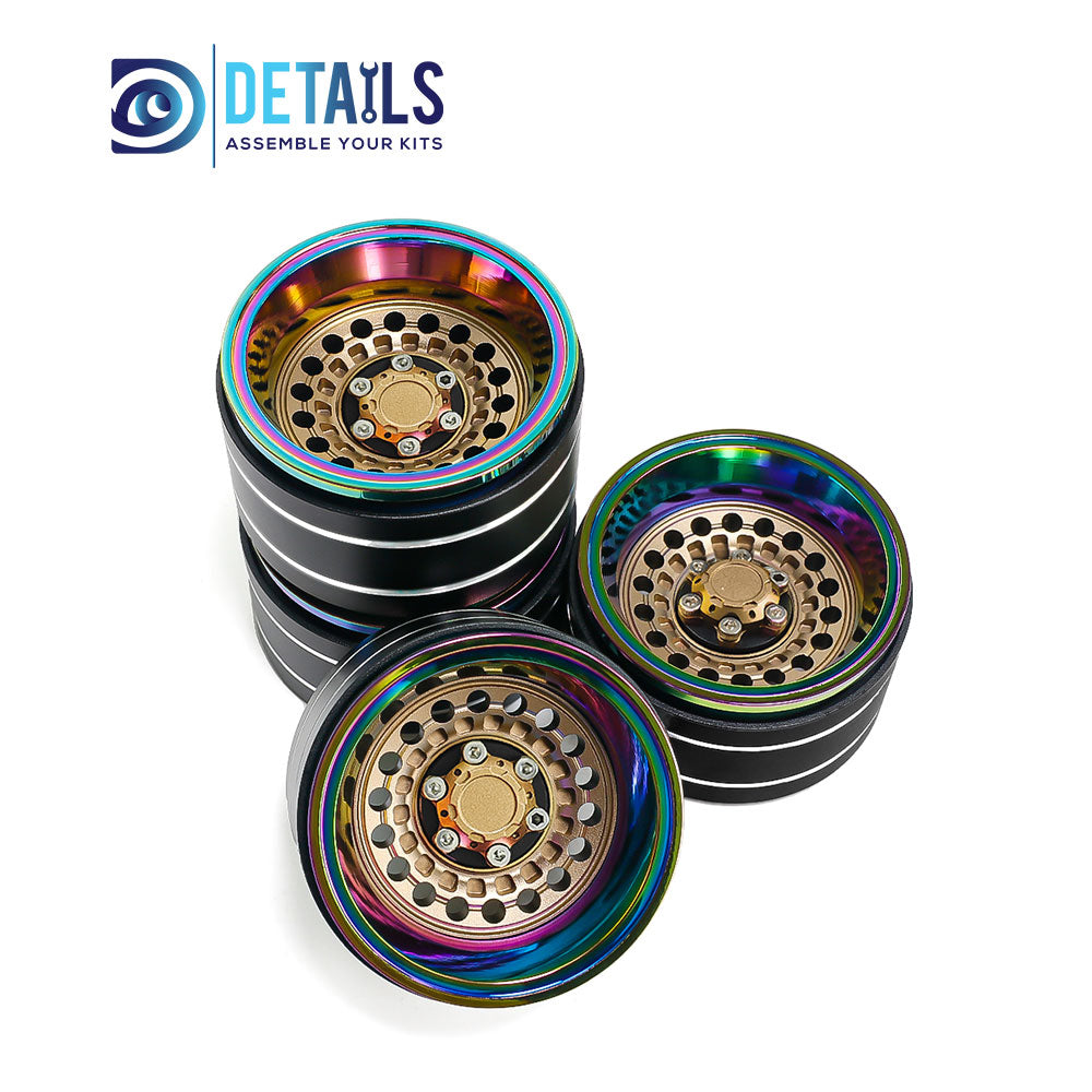 Hobby Details 1.9" Aluminum Crawler Wheels Dazzling colour 4pcs/set A:Copper B:Titanium C:Black