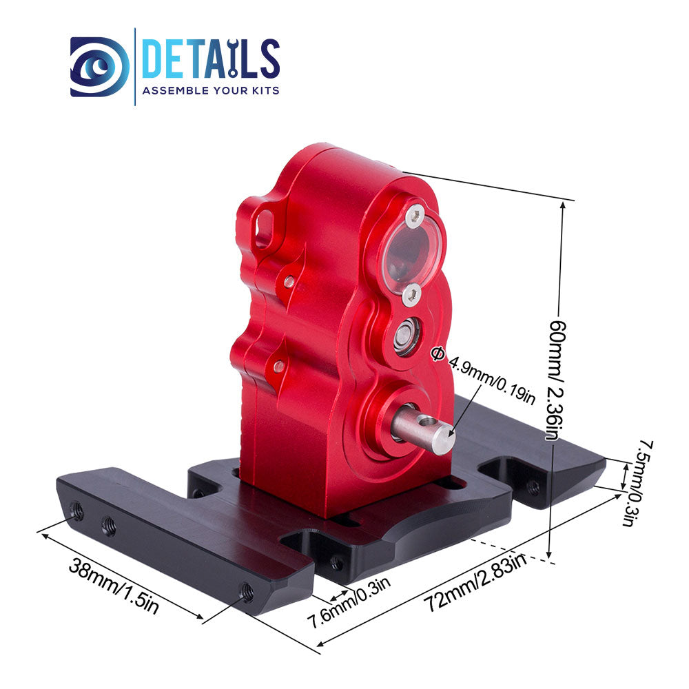 Hobby Details Aluminum CNC Vertical Gear Box High Performance Gearbox for 1/10 RC Crawler Car Upgrade Parts A:Black B:Red C:Titanium