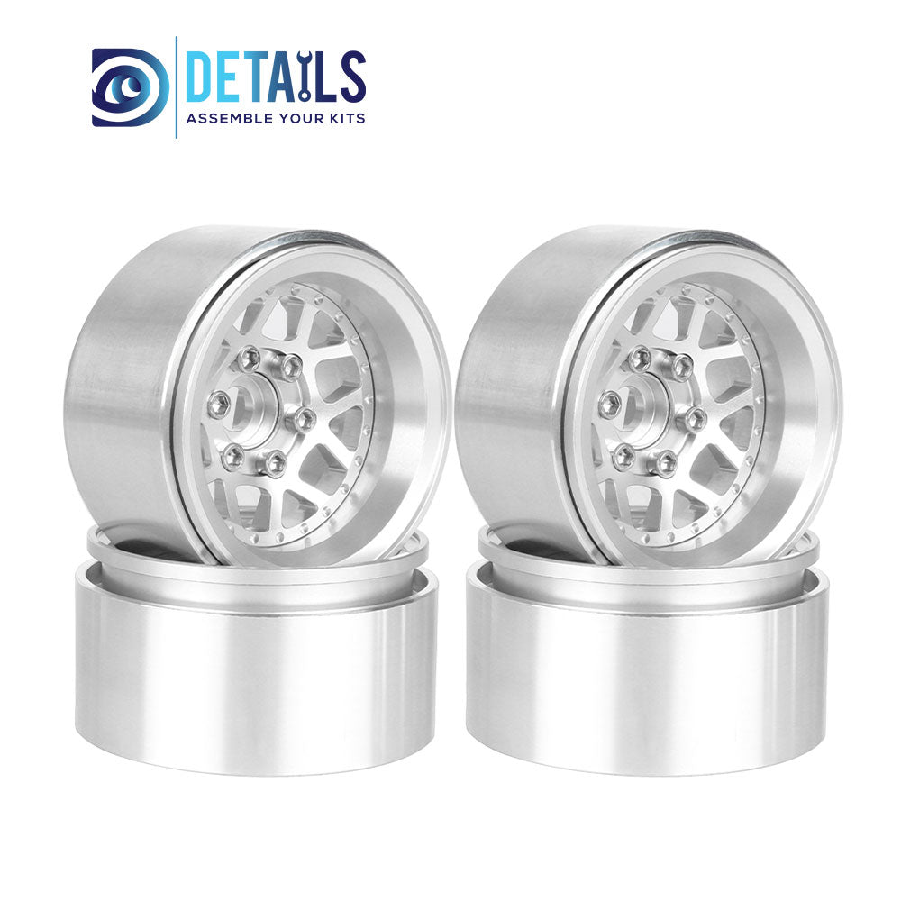 Hobby Details Offset -10mm Aluminum 1.9" Wheel Rim for 1/10 RC Crawler SCX10 Pro TRX4 VS4-10 Gen8 TRX6 CAPRA 4pcs/set A:Black B:Silver C:Titanium D:Copper