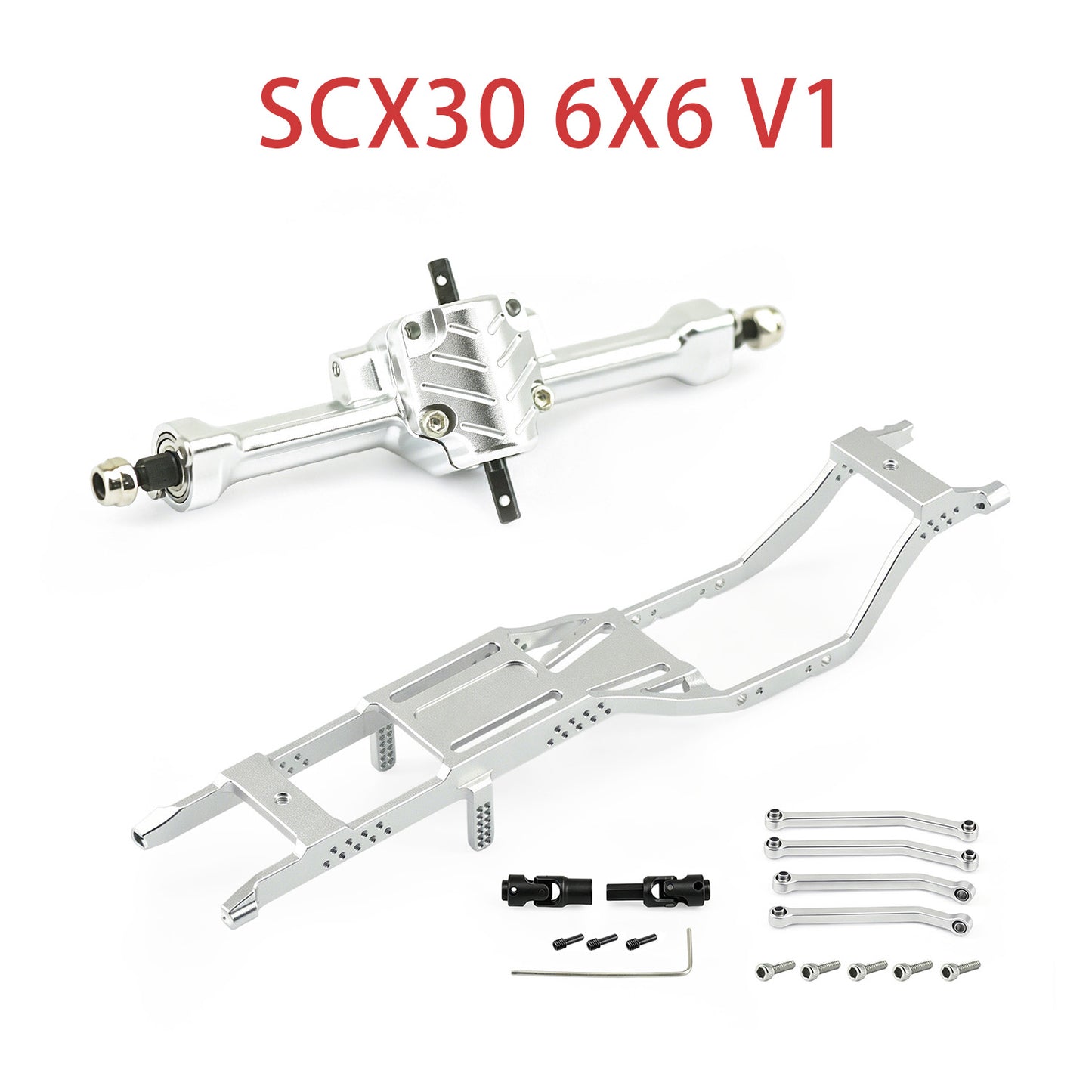 Hobbydetails SCX30 6X6 Metal Parts Aluminum Set