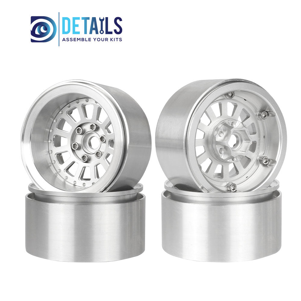 Hobby Details Offset -10mm Aluminum 2.2" Wheel Rim for 1/10 RC Crawler SCX10 Pro TRX4 VS4-10 Gen8 TRX6 CAPRA 4pcs/set A:Black B:Silver C:Titanium D:Copper