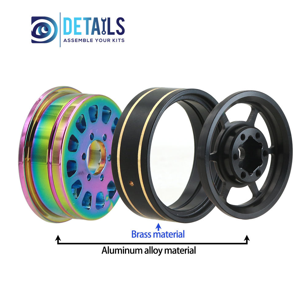 1.1" Aluminum and Brass Crawler Wheels Dazzling colour For SCX24 TRX4M 4pcs/set