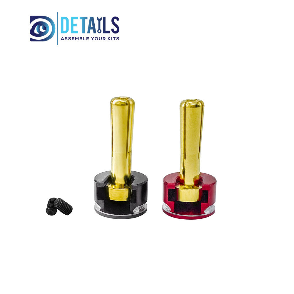 Hobby Details (LOWPRO) Heatsink Bullet Plug Grips with 4/5mm Bullets (Black/Red)